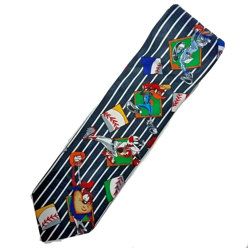 Looney Tunes Mania Baseball Tie 1993 Vintage Bugs Bunny